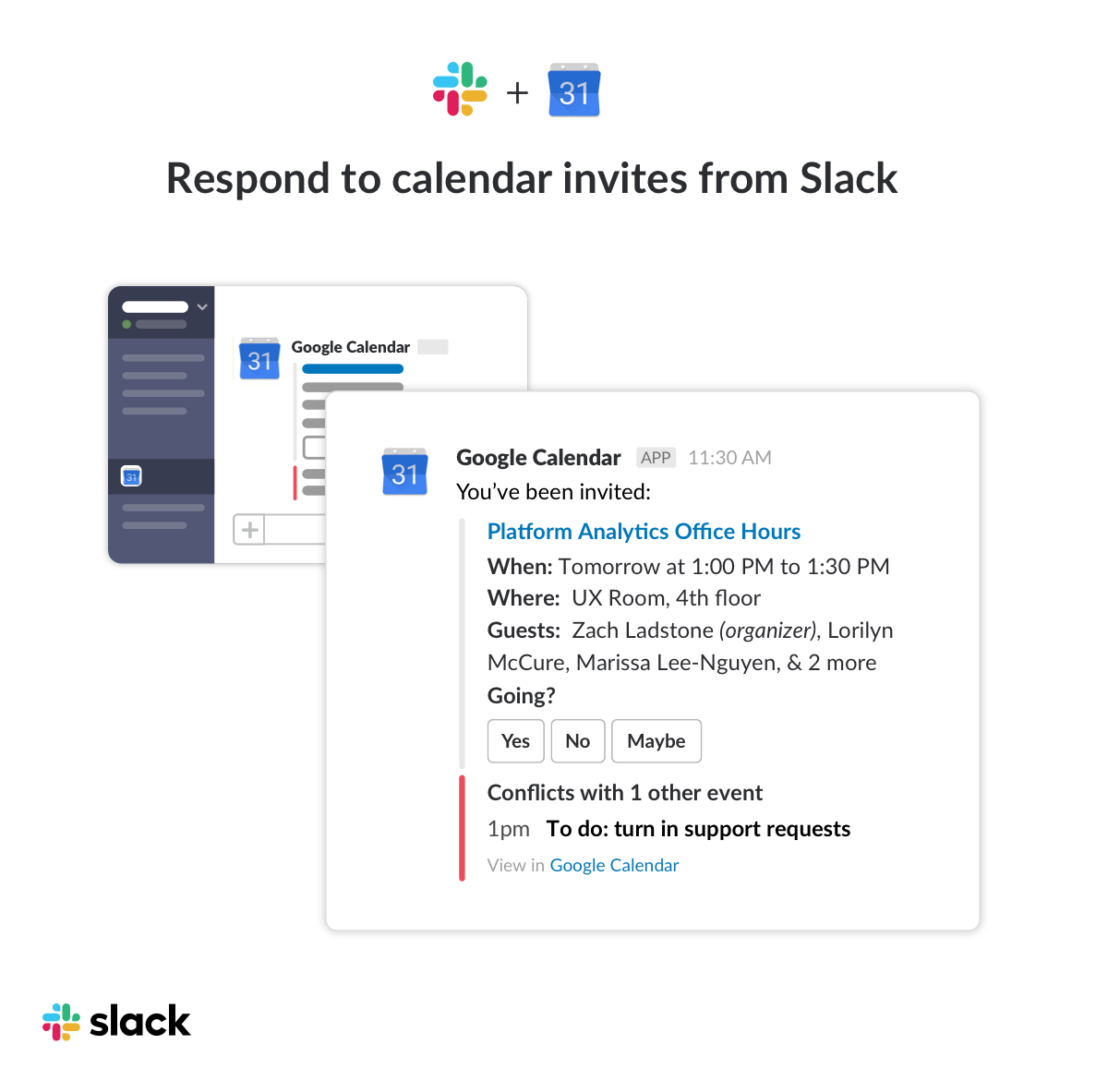 google calendar app slack