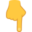 Emoji hand pointing towards form
