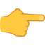 Emoji hand point towards form